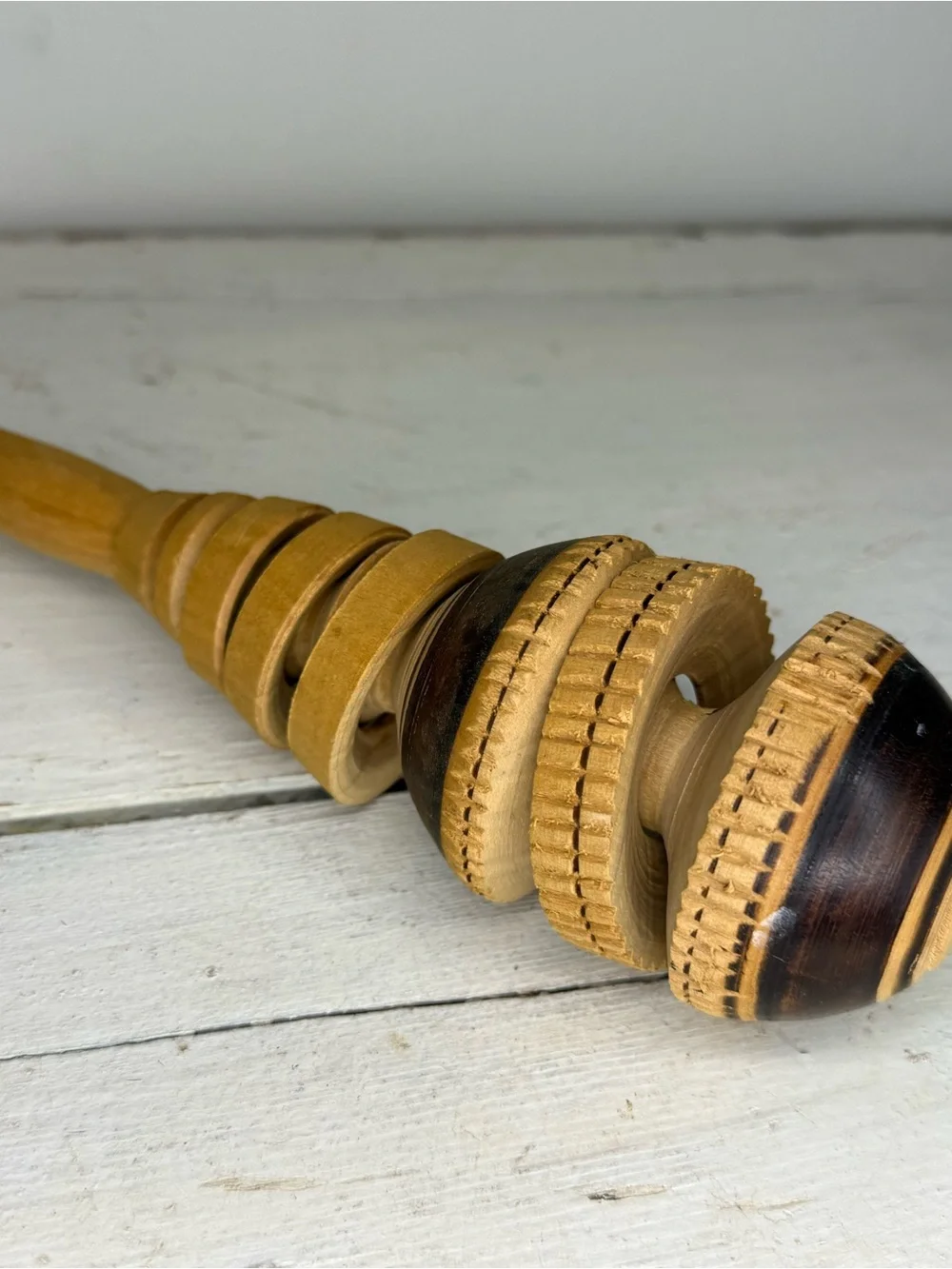 Vintage Traditional Wooden Molinillo Whisk Stirrer Frother Mexican Hot Chocolate